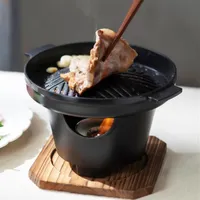 bbq grill Household single man Mini barbecue stove BBQ Korean cuisine non-stick barbecue dish el teppanyaki cooking Tea warm wi263j