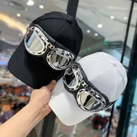 Pilot hat men's Korean version personality sunglasses baseball cap ins tide cool street hip-hop glasses peaked cap women