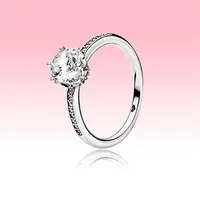 White Sparkling Crown Ring CZ Diamond Women Wedding RING for Pandora 925 Sterling Silver Engagement Rings with Original box sets260D
