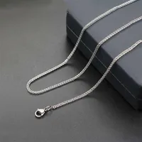 Whole 2MM Stainless Steel Silver Color Chain Necklace Size 45CM 50CM 55CM Fashion Gift Jewelry Fit Pendant Drop Chains228p