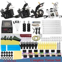 Tattoo Machine Kits Set Complete Beginner Pen Kit Stick And Poke Pigments For Permanent Makeup Accessories 220923