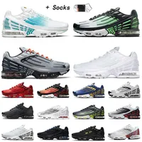 With Shoes Box 2021 Top Quality Tuned 3 Tn Plus III Running Shoes Mens Women Neon Rainbow Triple White Obsidian Green Aqua Volt Tiger Traine