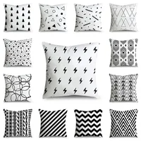 Pillow Black White Cover Art Geometric Figures Covers Decorative Case Home Car Sofa Decor Pillowcase 45cm X