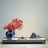 Fiori decorativi vaso ceramico simulazione fiore tavolo da sabbia rocciosa zen moderna decorazione per la casa contratta