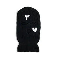 Other Fashion Accessories Three Hole Knitted Hat Embroidered Pistol Love Broken Acrylic Ski Mask IZ6A