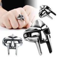 10pcs Goth Hip Hop MF Doom Mask Rings For Men Gladiator Style Punk Egyptian Pharaoh Male Ring Classic Retro Jewelry Party Party