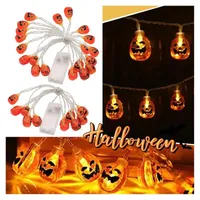 Dekoracja imprezy Halloweenowe dekoratywne lampy sznurkowe z baterią zasilane baterią worki figurowe tagi glow w ciemnych bąbelkach