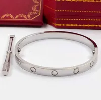 Heiße Titaniumstahlliebe Armbänder Silber Roségold Armband Frauen Männer Schraubendreher Carter Armband Paar Schmuck mit Tasche