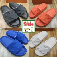 Beach Sandals Summer Shoes Sneakers Waterfront Embossed Mule Rubber Slide White Orange Black Green Olive With Box Slippers Men Women Cjs RdM