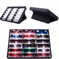 18 Girds Glasses Storage Display Case Box Eyeglass Sunglasses Optical Display Organizer Frames Spectacles Tray214s