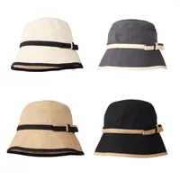 Berets Women Bucket Hat Casual Packable Cotton Sun For Outdoor Camping Hiking