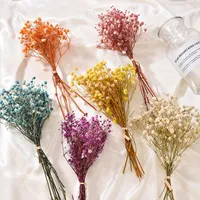 Decorative Flowers & Wreaths Craft Natural Material Home Decoration Wedding Decor Real Flower Plant Stems Dried Bouquets Mini Babysbreath