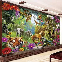Big Size Diamond Painting 5D Animal World Tiger Elephant Embroidery DIY Mosaic Gift Home Decor FF2748 210608321G