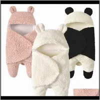 Blankets Swaddling Nursery Bedding Baby Kids & Maternitythick Warm Plush Swaddle Cartoon Panda Modeling Born Baby Sleeping Wrap B3043