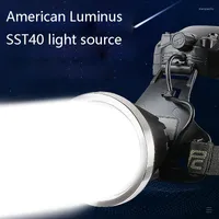 Headlamps 7746S 10000mAh Strong Light Headlight Luminus SST40 Super Bright Head-mounted Top Arc Battery Bin High-power Led Lamp