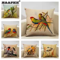 Pillow Bird Parrot Sofa Cover Bedroom Living Room El Cafe Decoration Case 45x45cm Linen Pillowcase Chair S