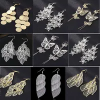 whole 30 pairs mix styles womens fashion earrings metal dangle silver gold brand new drop party gifts315U