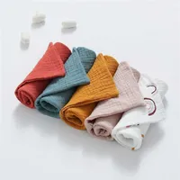 5pcs Muslin Babys Blanket Towel 100% Cotton Saliva borns Bathing Feeding Face Washcloth Infant Gauze 211023205w