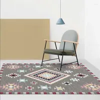 Carpets Multicolor Geometric Ethnic Style Carpet Kids Play Bedroom Bedside Kitchen Bathroom Non-Slip Home Decoration Floor Mats