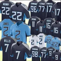 Derrick Henry Jersey Custom Tennessee''Titans''7 Malik Willis Treylon Burks Jeffery Simmons Kevin Byard shop Ryan Tannehill Football Jersey