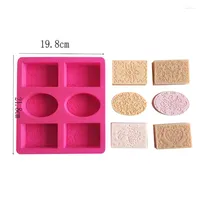 Craft Tools 6 Cavity Rectangle Oval Silicone Soap Mold Handmade Making Crafts Resin Molds For Household Supplies