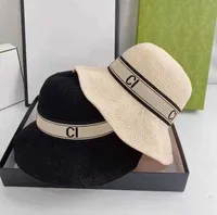 Straw Hat Sun Hats Designer Cap Casquette for Man Woman Breathable Summer Resort Sun Protection Ultraviolet Stripe Letters Caps Black Pink