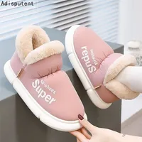 Slippers Winter Home Slippers Women Boots Plush Shoes Men Unisex Thick Platform Footwear Famale Warm Cotton Boots Couple Ladies Slippers 220926