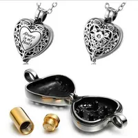 Heart Cremation Urn Necklace for Ashes Urn Jewelry Memorial Pendant with Fill Kit - Always in My Heart299b