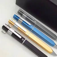4 цвета Новые высококачественные классические квадратные ярко -цветные стволы Luster Write Plone Fashion Luxury Ballpoint Pen 2 Пополнение подарка PL307N