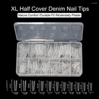 False Nails 550Pcs Natural Transparent Nail Art Tips French Coffin Polish Manicure Acrylic UV Gel Fake