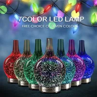 Humidifiers Dome Cameras 3D Fireworks Glass Vase Humidifier with 7 Color Led Night Light Aroma Essential Oil Diffuser Cool Mist Maker for Home Office T220924
