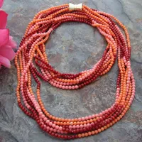 Charming 6strands 4mm multicolor round coral necklace long 101cm fashion jewelry174p