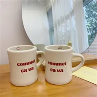 Mugs CuteLife Cute Reusable Letter Ceramic Coffee Mug Cup Kitchen Breakfast Drinking Milk Tea Couple Gifts Wedding Decorative