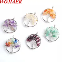 Natural Opal Tree of Life Wire Whire Memorial Joya Chip Beads Joyas Gemstones Accesorios de collar BM904