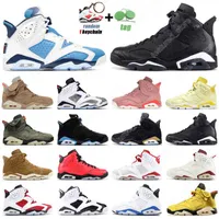 With Shoes Box 7-13 dropshipping 6s UNC Basketball Shoes Mens Trainers 6 Electric Green Carmine Red Infrared Hare Angry bull Golden Harvest
