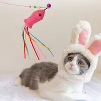 猫の供給杖おもちゃ弾性メタルワイヤーブーム羽毛羽フィッシングキャットベルと子猫のペットを演奏する猫ジャンプスティック