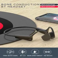 2022 Vraie conduction Bone Headphone Bluetooth Headphone Brand de casque sans fil Brand St￩r￩o BT 5.0 IPPHERPHER IPX7 ￉coute ￠ coule