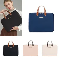 Briefcases Fashionable Lightweight PU Leather Handle Computer Bag Business 14 Inch Waterproof Laptop For Women 220923