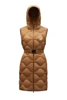 Maya Tasarımcısı Kadın Yelekleri İşlemeli Rozet Kış Ceketleri Kolsuz Uzun Ceket