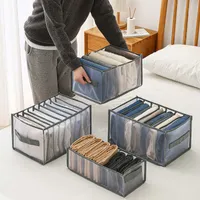 Stacking Can Dispensers Jeans Compartment Storage Box Closet Wardrobe Drawer Clothes Separator Bra Divider Oxford Cloth Washable Organizer With Handle 0926