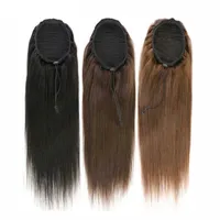 Headband Color 2 Ponytail Hair Extensions Human With Clip In Drawstring Straight Brazilian Remy 220924