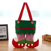 Gift Wrap Christmas Elf Candy Bags Velvet Santa Claus Pants Bags Holiday Party Decor Candy Bottle Party Gifts Christmas Socks T220926