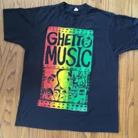 남자 T 셔츠 남자 티셔츠 힙합 90 년대 Krs-one Ghetto Music 랩 셔츠 xlmen 's