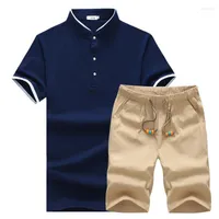 Men's Tracksuits Men's Male Suits T- Shirt Shorts Clothes Sets 18 Colors Plus Size M-5XL Men Summer Clothing Set Fashion Casual Thin