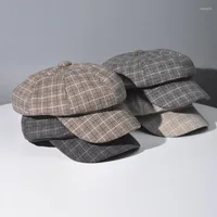 Berets الخريف والشتاء الصوف النسائي Tweed متعدد الاستخدامات قبعة مثمن القبعة الأزياء الدافئة الرجع