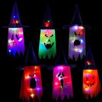 Forniture per feste Halloween Cappelli da stregone decorativi a LED Colore Luminoso Luogo Layout Props Skirt Wizard Ghost Ciondolo