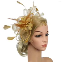Headpieces Feather Bridal Hair Accessories Mesh Top Hat Clips Guest Wedding Headdress Headbands Head Jewelry