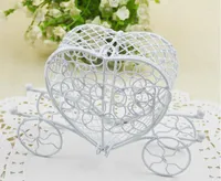 Gift Wrap Iron Carriage White Color Wedding Favor Box Party Candy 100pcs Free DHL SN2193