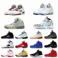 With Shoes Box mens 5 5s basketball shoes Shattered Backboard Bluebird Pink Foam oreo Space Jam Raging Red Hyper Royal Grape sports sneakers