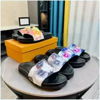 fashion Old flower rubber Slipper Flexible outsole waterfront Mule anatomic insock brown Black White Slide Classic Sandals Flip flops sliders e2qH#